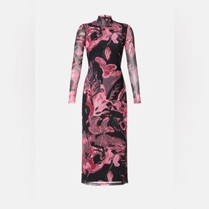Prabal Gurung Pink and Black Long Sleeve Dress